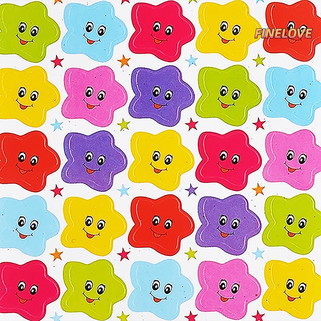 Sticker Dán Hình Ngôi Sao Mặt Cười Hoạt Hình Nhiều Màu Sắc Dành Cho Trẻ Em