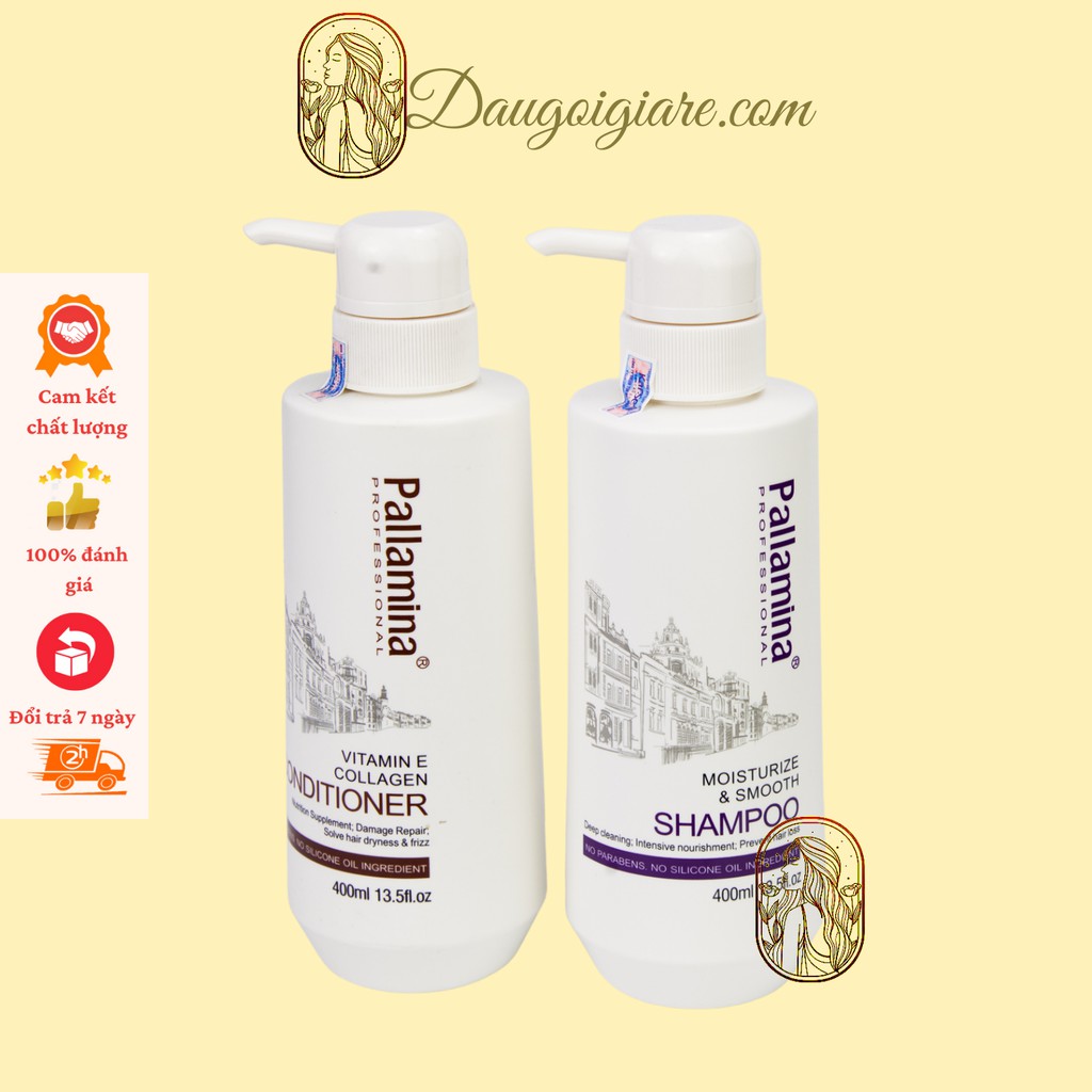 [Mã SKAMLTSM9 giảm 10% đơn 99K] DẦU GỘI DẦU XẢ COLAGEN - KERATIN PALLAMINA PHỤC HỒI TÓC HƯ TỔN SIÊU MỀM MƯỢT 400ml-750ml