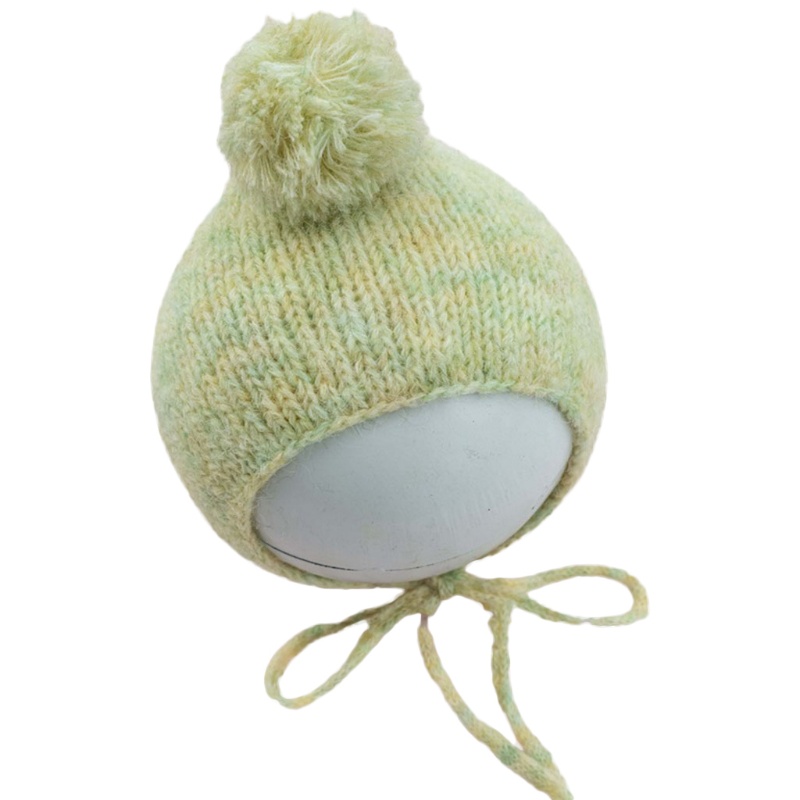 Mũ Beanie Lông Đan Tay Làm Phụ Kiện Chụp Ảnh Cho Bé Sơ Sinh