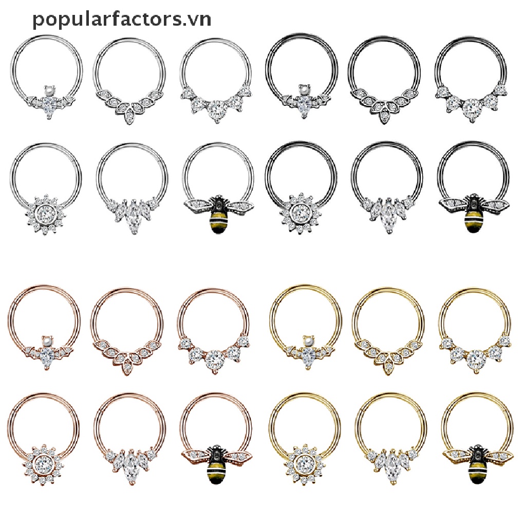 Khuyên mũi đính đá bằng thép không gỉ nhiều kiểu dáng cá tính thời trang
