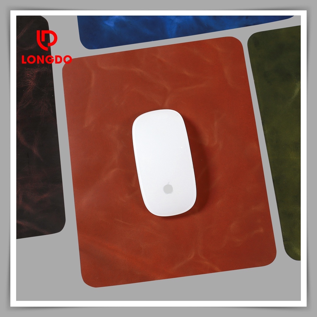 Lót chuột laptop bằng da bò thật - Bảo hành 5 năm - Hàng chính hãng thương hiệu Longdo Leather - Pullup wax