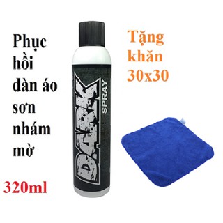 Chai Dark + khăn phục hồi Nhựa Nhám LUBE71 320ml [dàn áo xe nhựa nhám mờ làm đẹp xe lube 71 nhập khẩu Thái Lan ]