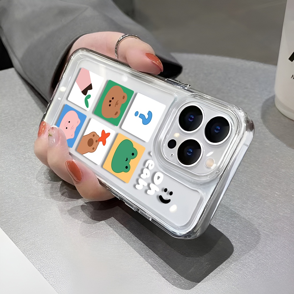 Ốp Điện Thoại Trong Suốt In Hình Gấu / Ếch Hoạt Hình Cho iphone 14 Plus 11 13promax 12 7Plus X XS Max 7 8 SE 2020