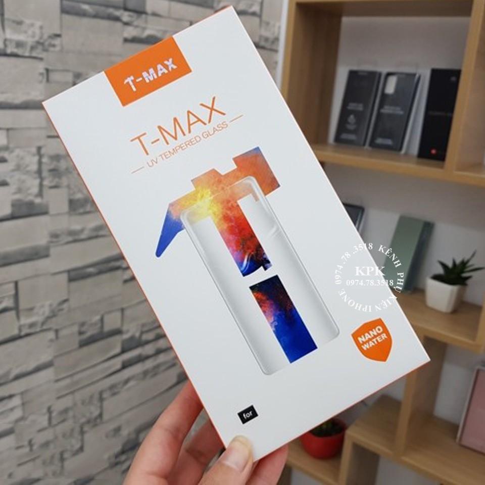 T-Max Kính cường lực có keo chống UV TMAX cho Samsung Galaxy S21 S20 Ultra S10 5G Note 20 10 8 9 S8 S9 10 10+ Plus Pro