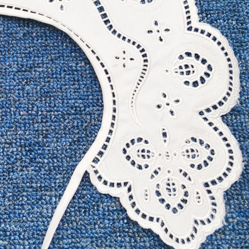 Vòng Cổ Giả Khăn Quàng Cổ Thêu Hoa Rỗng Buộc Dây Kiểu Vintage Cho Bạn Gái