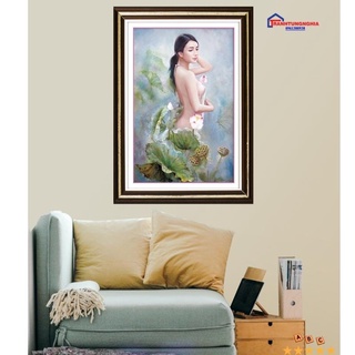 Tranh đính đá DF2895 LV230 DD9630 (50cm x 72cm), tranh thêu nét đẹp thiếu nữ DV6497 (43cm x 61cm)