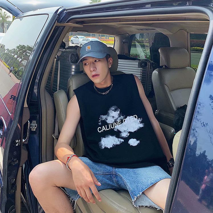 Áo Thun Baiyun Dáng Rộng In Chữ Phong Cách Đường Phố Hong Kong Thời Trang Mùa Hè Cho Nam