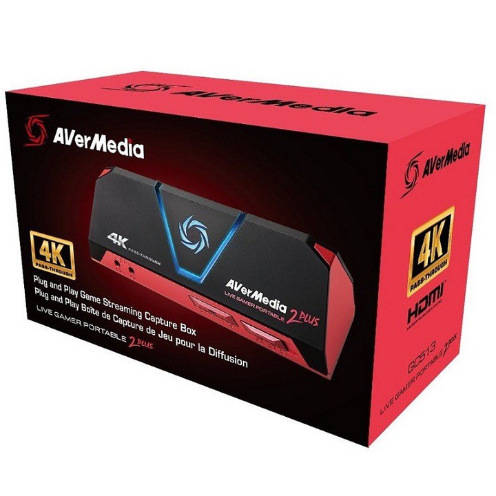 Thiết bị LiveStream Avermedia LIVE GAMER PORTABLE 2 Plus - GC513 - 4K 60FPS  - Hàng Chính Hãng