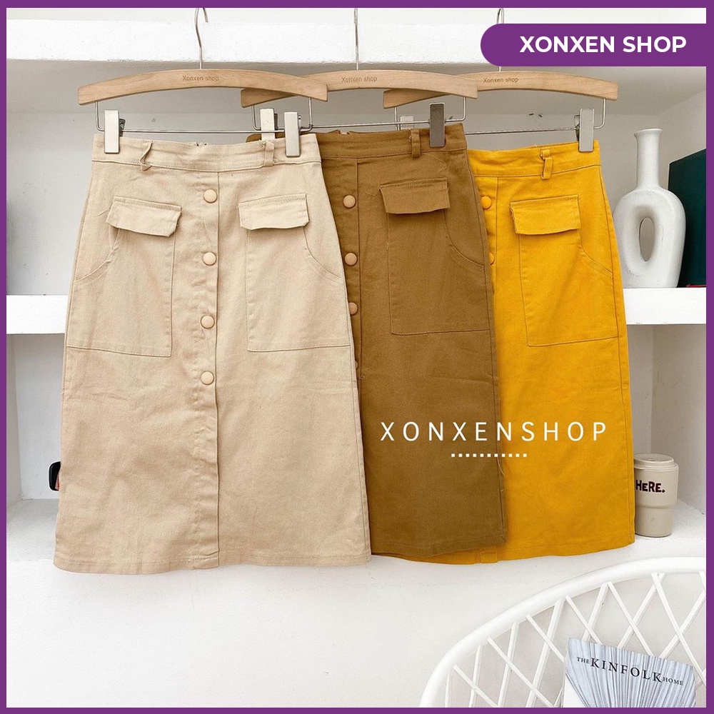 Chân váy kaki lưng cao dáng lửng XONXEN SHOP TAM KỲ 269 HÙNG VƯƠNG size S M mã 668
