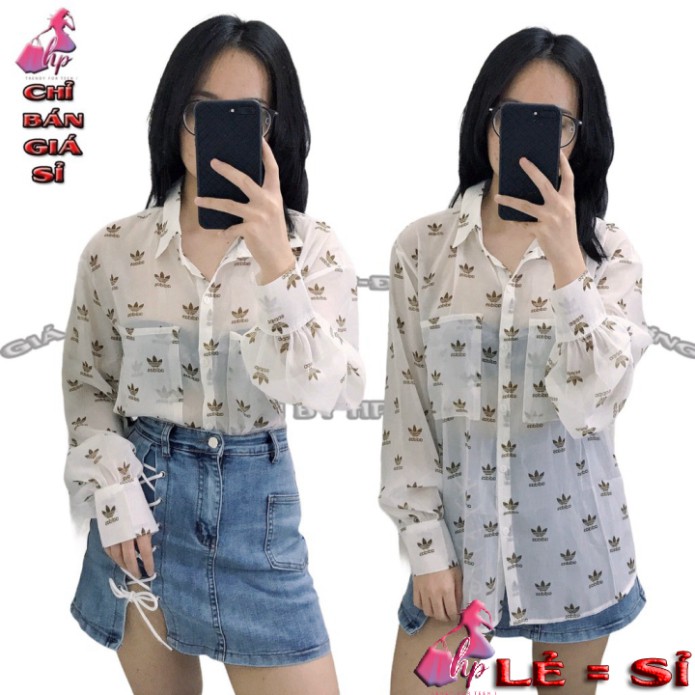 áo sơ mi nữ form rộng tay dài voan mỏng mặc hè mẫu mới thời trang 2021 - Giá Sỉ