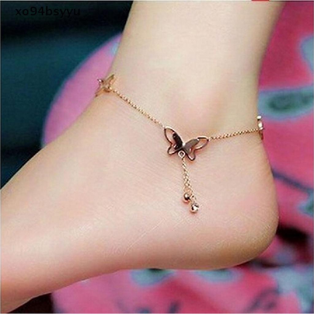 Lắc Chân Hình Bướm Màu Vàng Hồng Xinh Xắn Thời Trang Đi Biển Xo94Bsyu