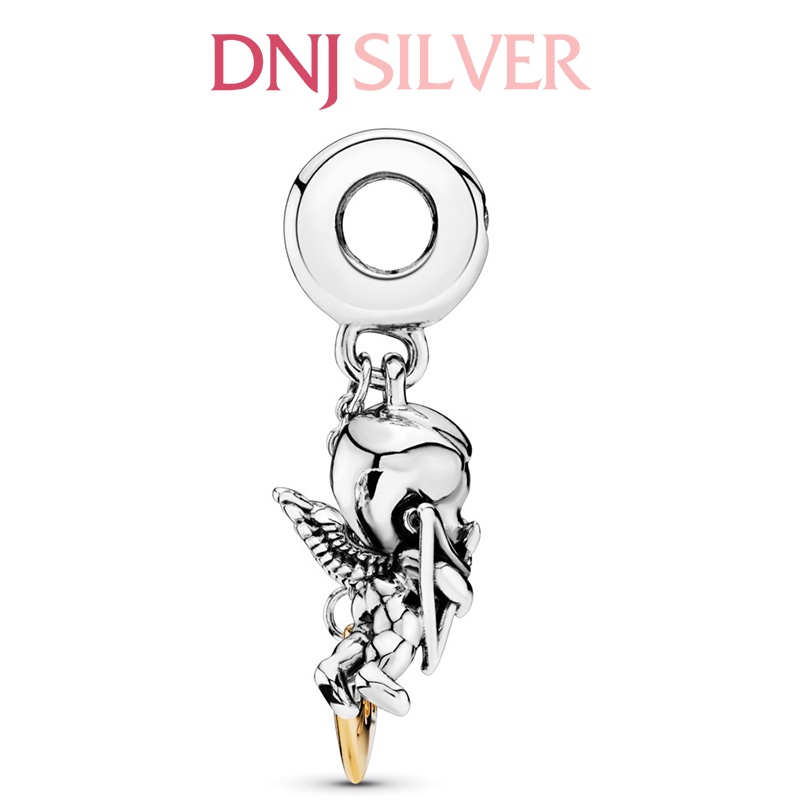 Charm bạc 925 cao cấp, hàng chuẩn bạc - Charm Cupid &amp; You Heart thích hợp để mix vòng tay charm - DN191