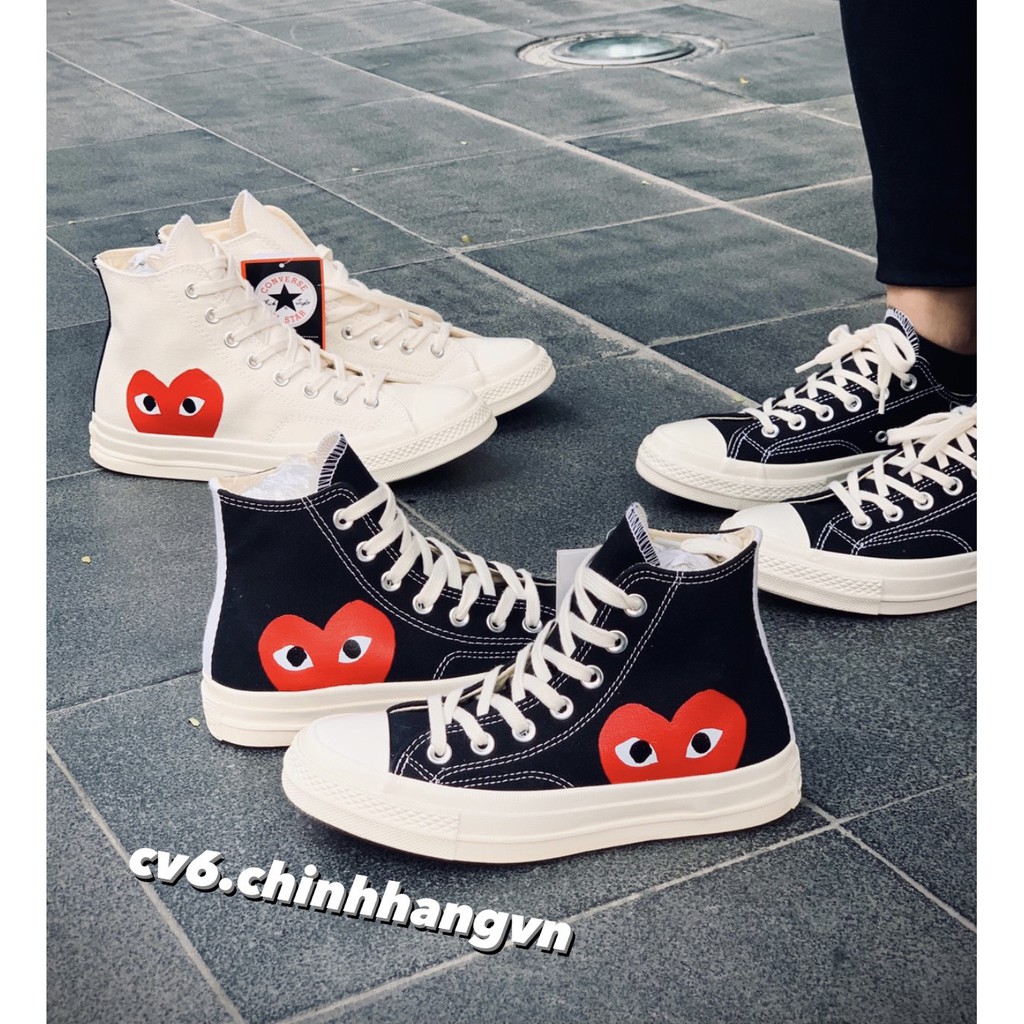 Giày Conversse Chuck70s x CDG Cao &Thấp Cổ Màu Black/White