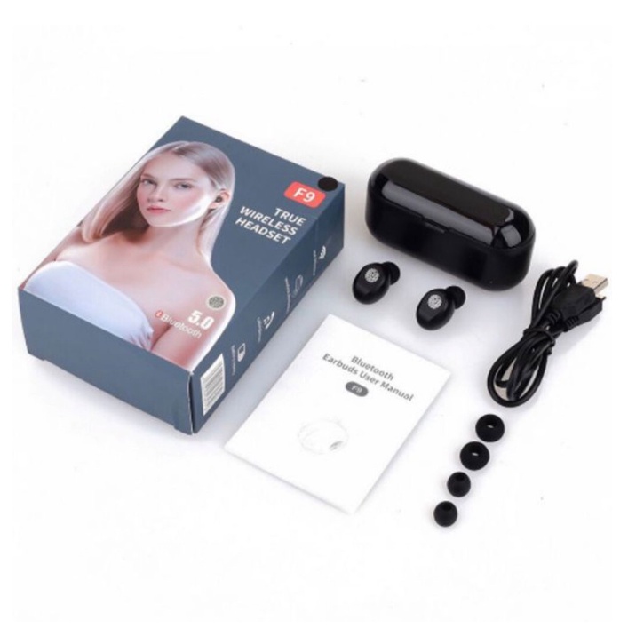 ai nghe bluetooth AMOI F9 TWS 5.0 bản Quốc tế không dây cảm ứng chống nước IPX5, chống ồn tích hợp sạc dự phòng 2500mAh