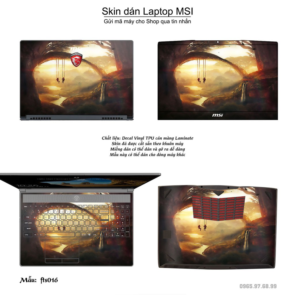 Skin dán Laptop MSI in hình Fantasy (inbox mã máy cho Shop)