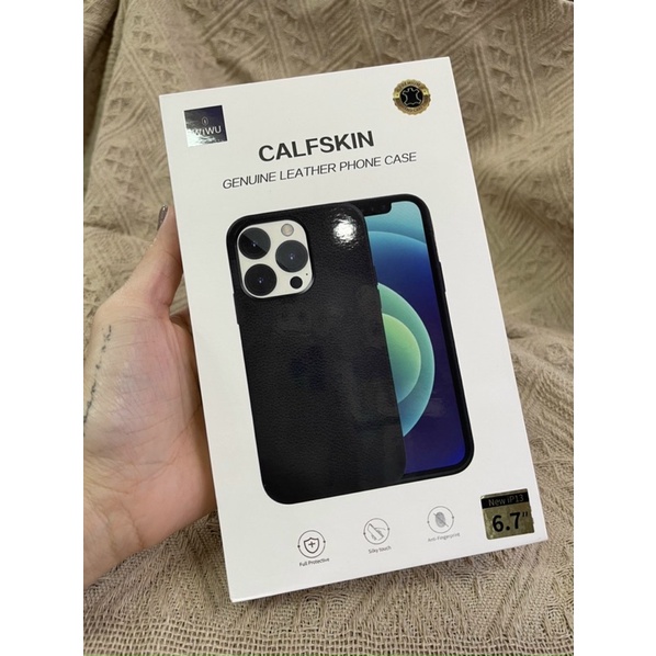 Ốp da thật leather cho iPhone 13 Pro Max chính hãng Wiwu camera bọc nhôm sang trọnghoox trợ sạc Magsafe Full box