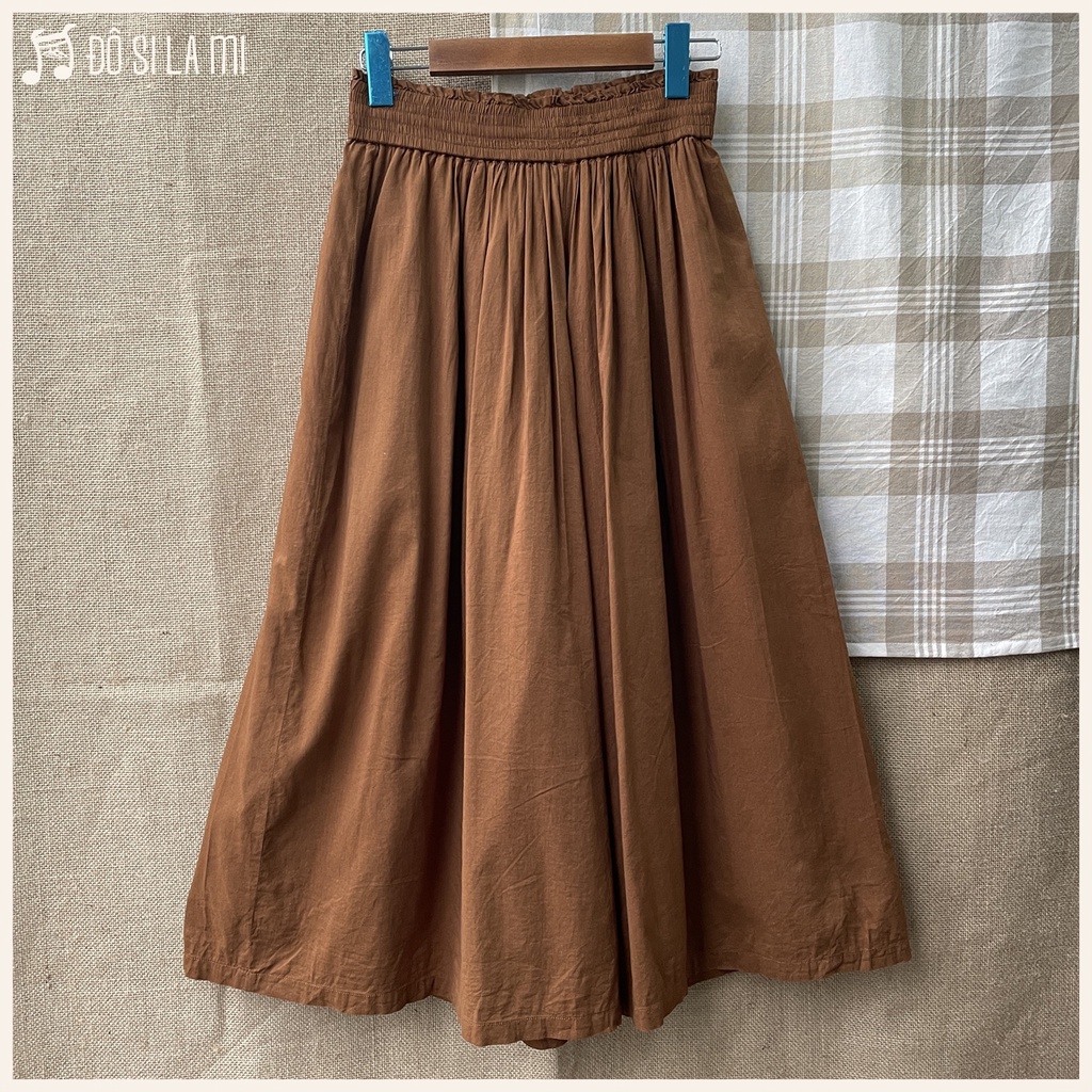 Combo Áo Sơ Mi Đen + Quần Culottes Nâu Linen | Secondhand | Đô Si La Mi | A118 |