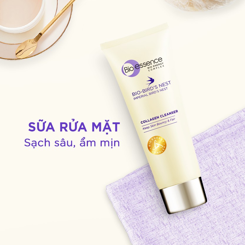 [ĐỒNG GIÁ 145K] Sữa rửa mặt dưỡng da tươi sáng và căng mọng Bio-essence Bio-Bird's Nest Collagen Cleanser 100g | BigBuy360 - bigbuy360.vn