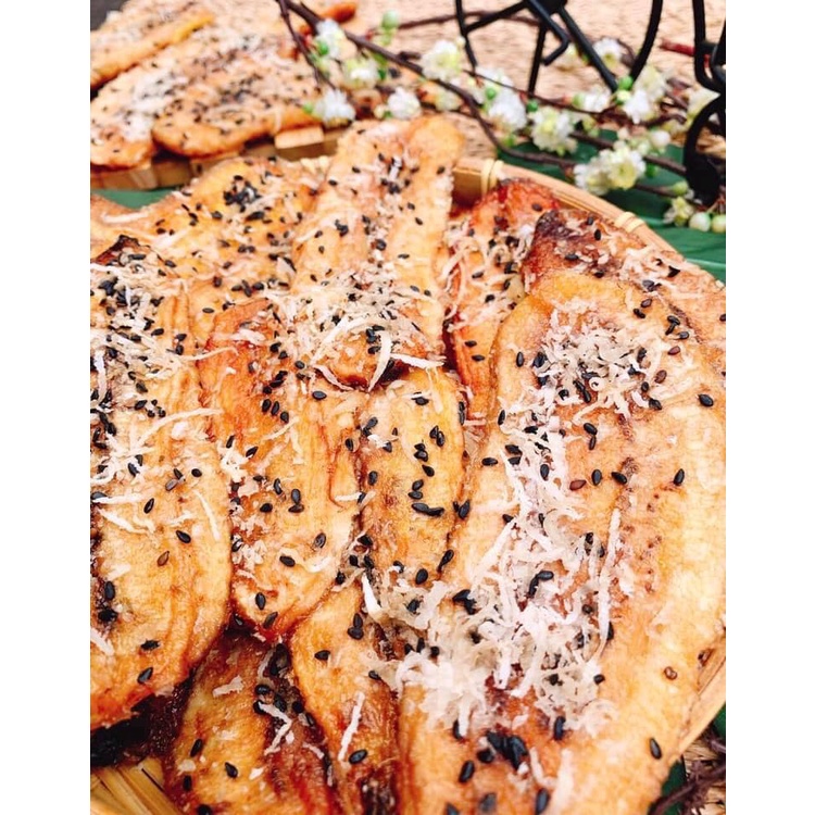 Chuối Sấy Mè Gừng Hũ 250g