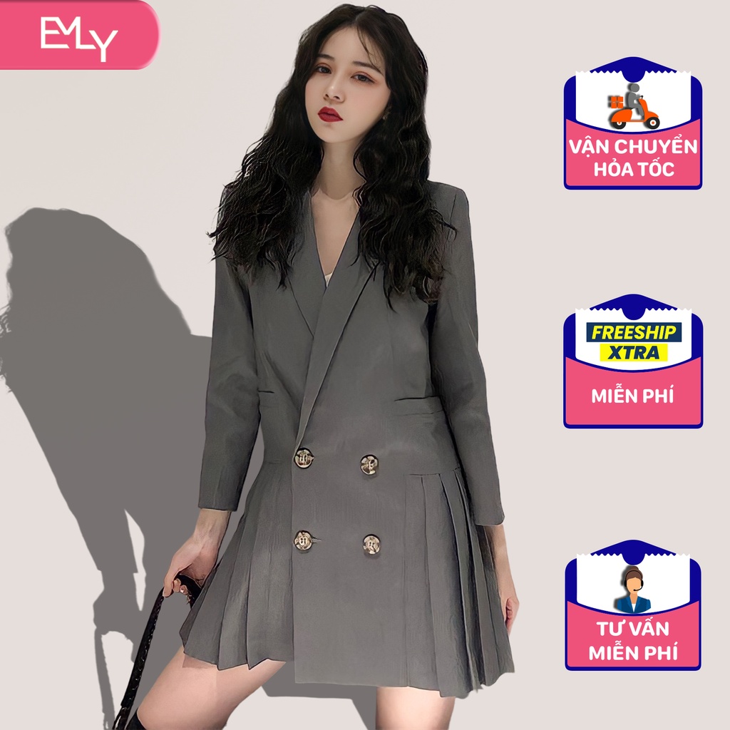 Đầm vest tay dài Emilyshop ulzzang