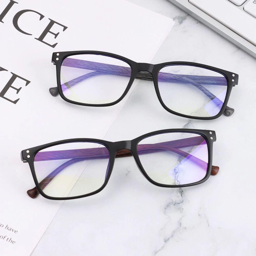 Qqmall Kính Đọc Sách Vân Gỗ Chống Ánh Sáng Xanh Lam Phong Cách Retro Cho Nam Và Nữ