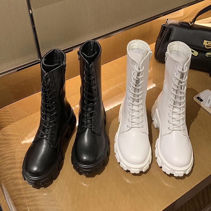 Giày Bốt Martin Vải Lụa Mỏng Đế Dày Tăng Chiều Cao Thời Trang 2020 Dành Cho Nữ | BigBuy360 - bigbuy360.vn