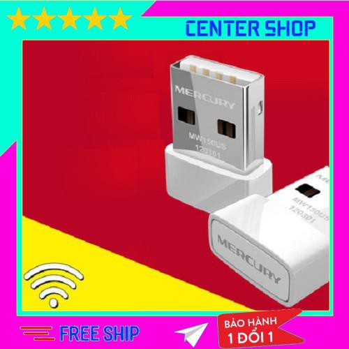 USB Wifi thu sóng mini không dây Mercury, máy thu sóng đa năng  tốc độ 150Mbps - center shop