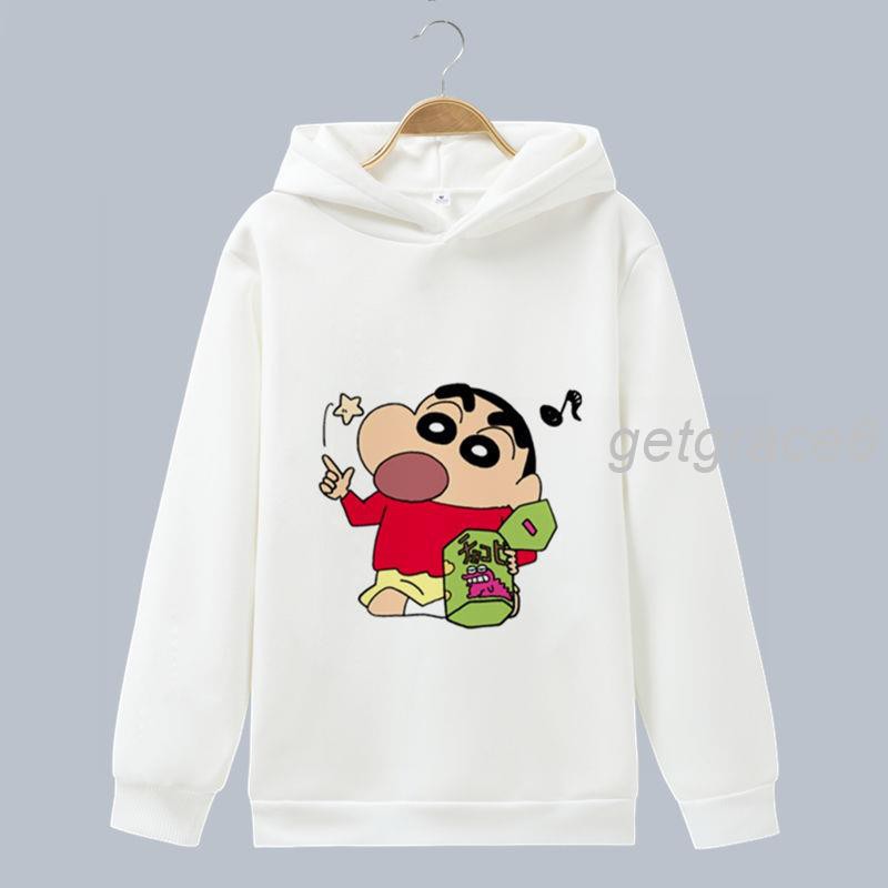 Áo Khoác Hoodie Tay Dài Cỡ Lớn In Hình Cậu Bé Bút Chì Shin Dễ Thương Cho Nam Và Nữ