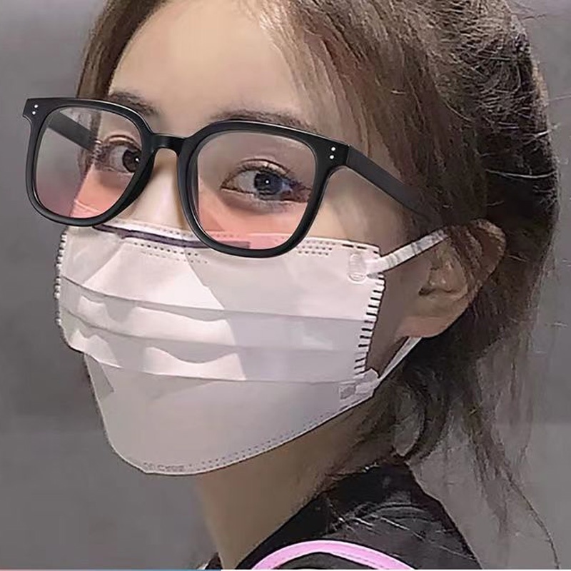 Kính cận thời trang nam nữ Hottrend tròng mắt hồng cá tính chống tia UV mới nhất  EMOJI siêu bền đẹp giá rẻ 091