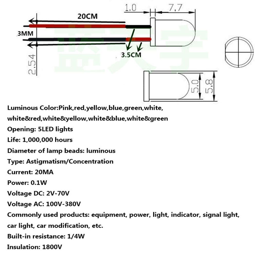 Set 10 đèn LED G63 1/14 Tamiya SCX10 SCANIA RC 1/10 3mm 12V chuyên dụng cho xe tải đồ chơi