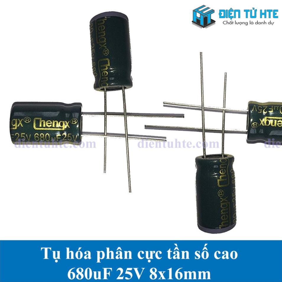 Combo 10 Tụ hóa tần số cao 680uF 25V 8x16mm [HTE Quy Nhơn CN2]