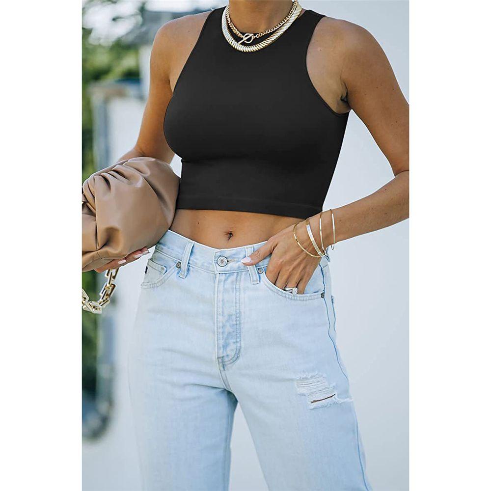 OSIER1 Áo Croptop Cổ Cao Hở Vai GợI CảM Cho Nữ