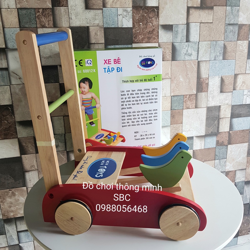 Đồ chơi gỗ Winwintoys Xe chó chở đồ chơi 2 trong 1 cho bé đẩy tập đi và chở đồ chơi