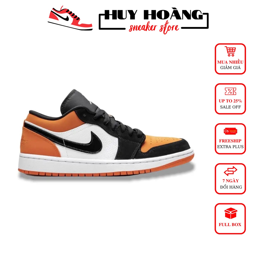 Giày 𝐉𝐨𝐫𝐝𝐚𝐧 Cổ Thấp JD1 Low, Giày Thể Thao Nam Nữ Sneaker 𝐉𝐨𝐫𝐝𝐚𝐧 Màu Cam Đen Thấp Cổ  Nam Nữ Chuẩn 11