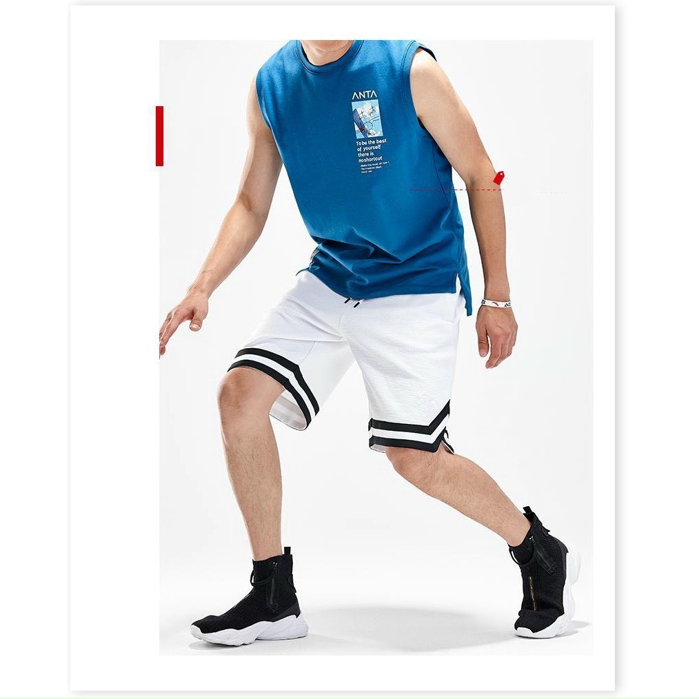 Quần short thể thao 💝FREESHIP💝 quần đùi unisex thun mềm mịn 2 viền đen - trắng túi khóa kéo năng động trẻ trung