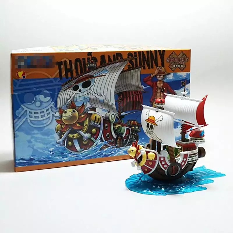 Bộ đồ chơi lắp ráp mô hình tàu cướp biển One Piece Thousand Sunny chất liệu nhựa, kích thước 31*19*7cm-zalc