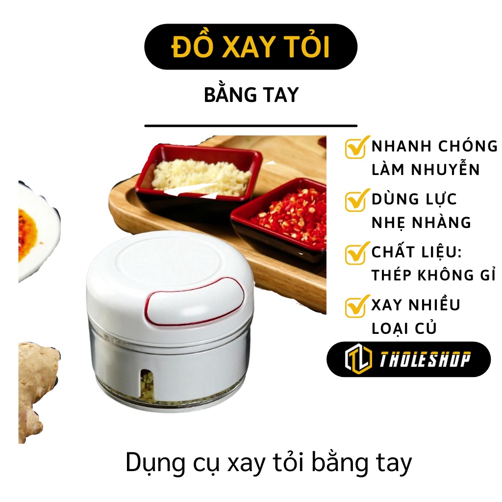 Máy Xay Tỏi Ớt - Máy Xay Tỏi Ớt, Hành Mini Cầm Tay Kéo Dây Tiện Lợi, Nhanh Chóng 9223