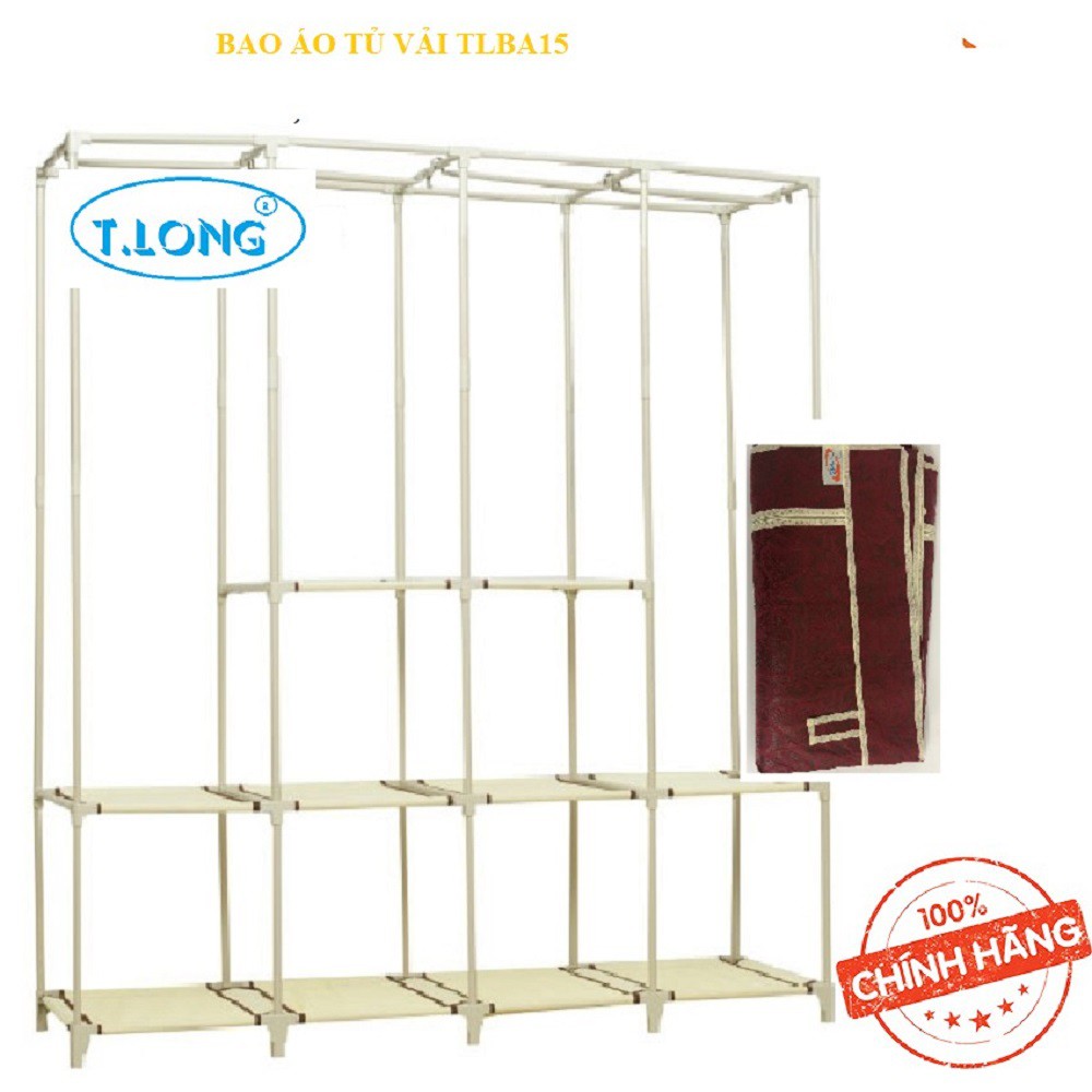 Bao Áo Tủ Vải Thanh Long 15 không bao gồm khung sắt, Có Kích thước 154 x 46 x 170cm Thay thế bao áo tủ bị hư, rách cũ.