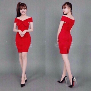 🍒Đầm body trễ vai