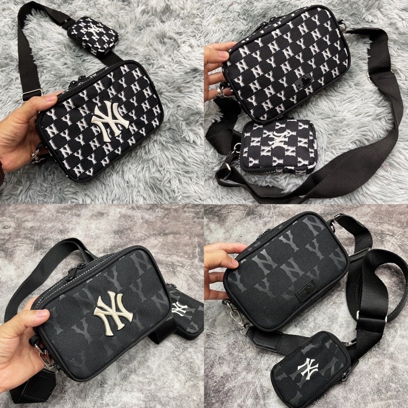 Túi Đeo Chéo MLB NY Cross Bag Hoạ Tiết Monogram Newyork Yankees Chất Vải Polyester Cao Cấp Full Tag Code Balo 2810 Shop