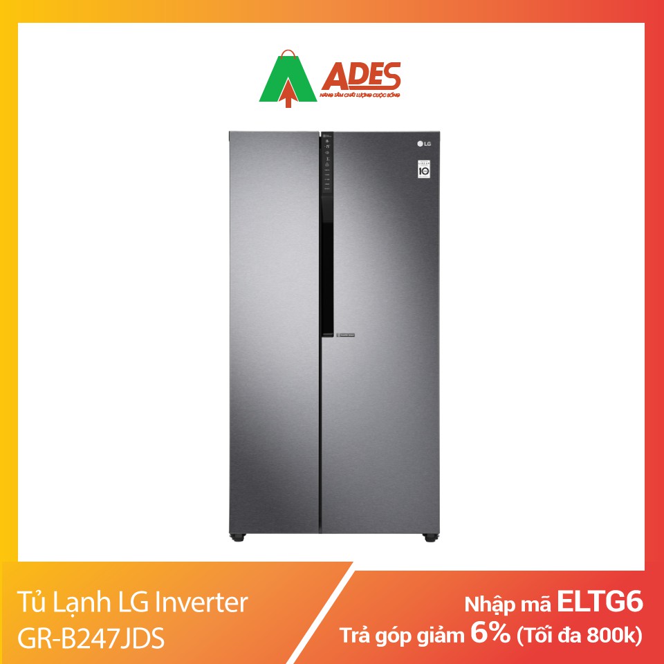 [Mã 154ELSALE2 giảm 7% đơn 300K] Tủ Lạnh LG Inverter GR-B247JDS | Chính Hãng, Giá Rẻ Deal Sốc Giảm 22%