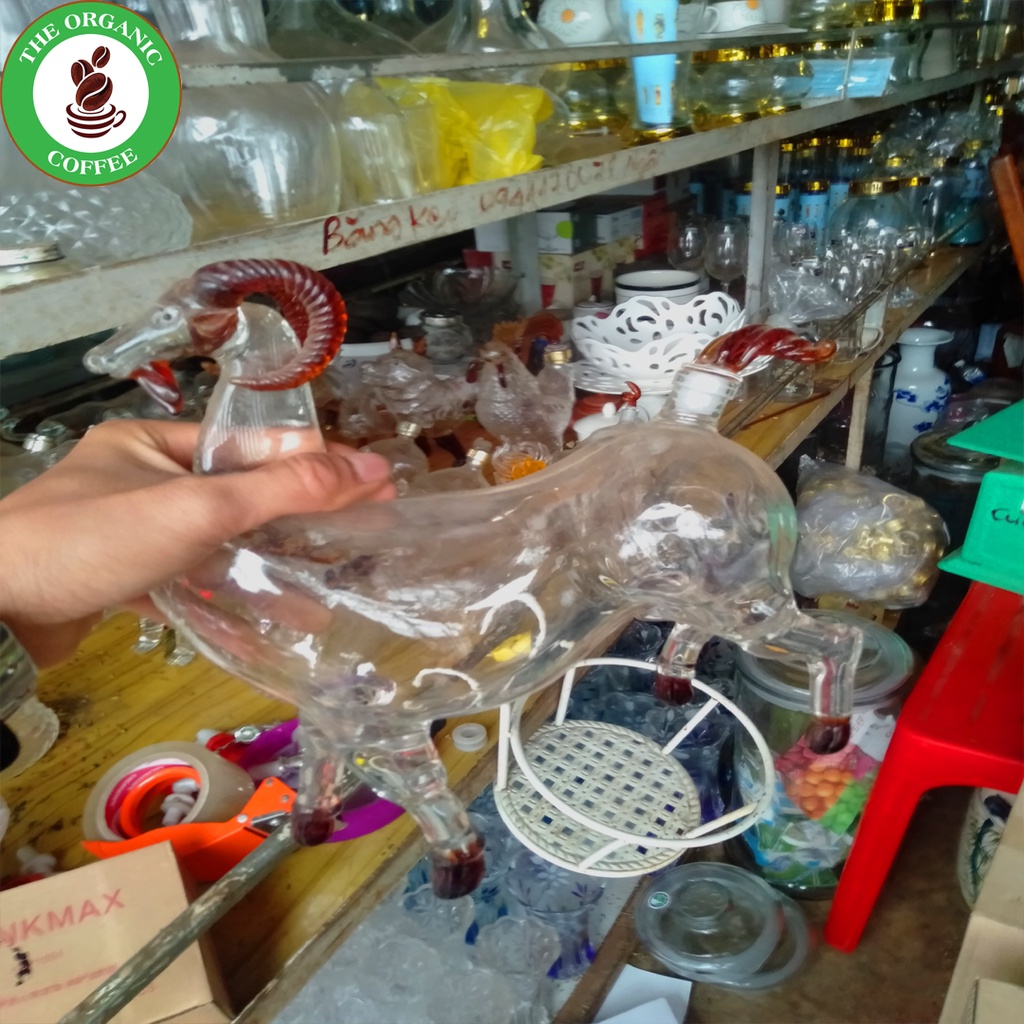 Bình Vỏ Chai Thủy Tinh Đựng Rượu Con Dê 1 Lít – Bộ 12 Con Giáp