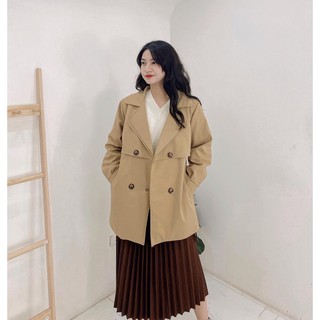 Trench coat tay bo be vàng