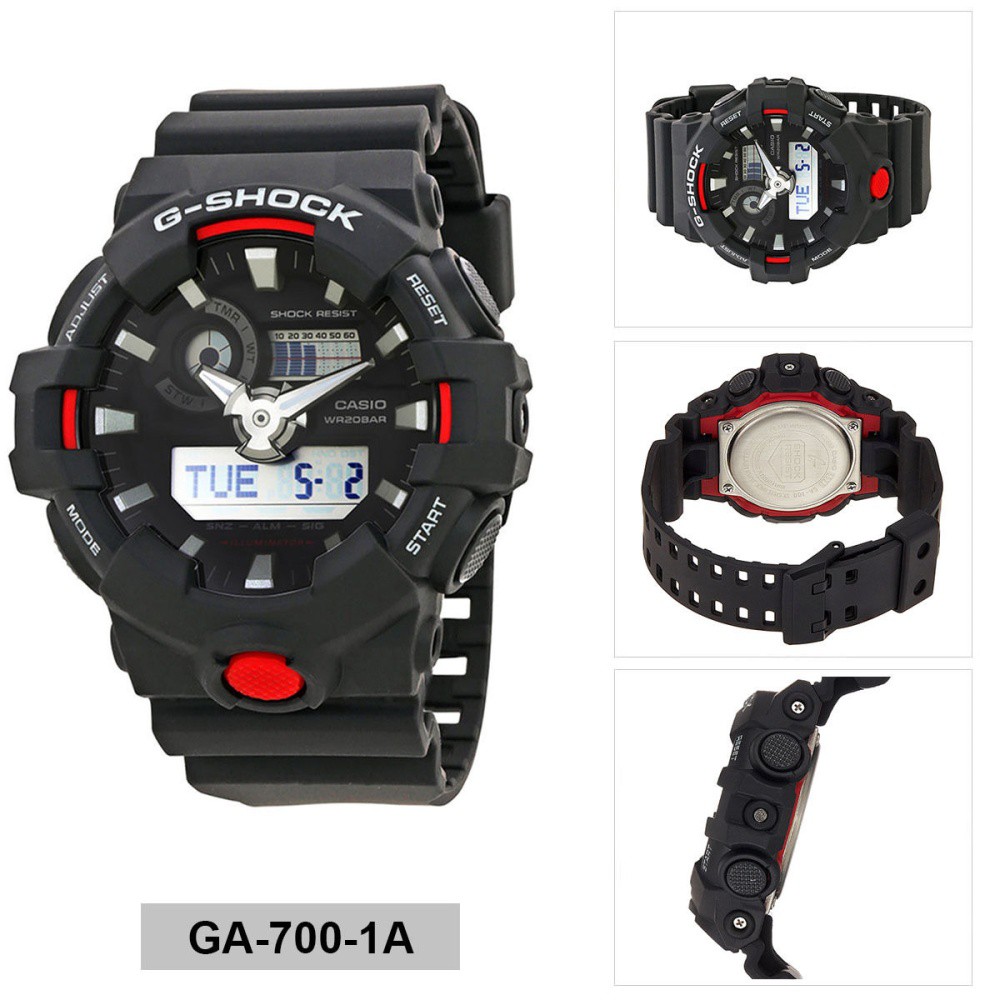 Đồng Hồ Casio Nam Dây Nhựa GSHOCK GA-700-1ADR Chính Hãng