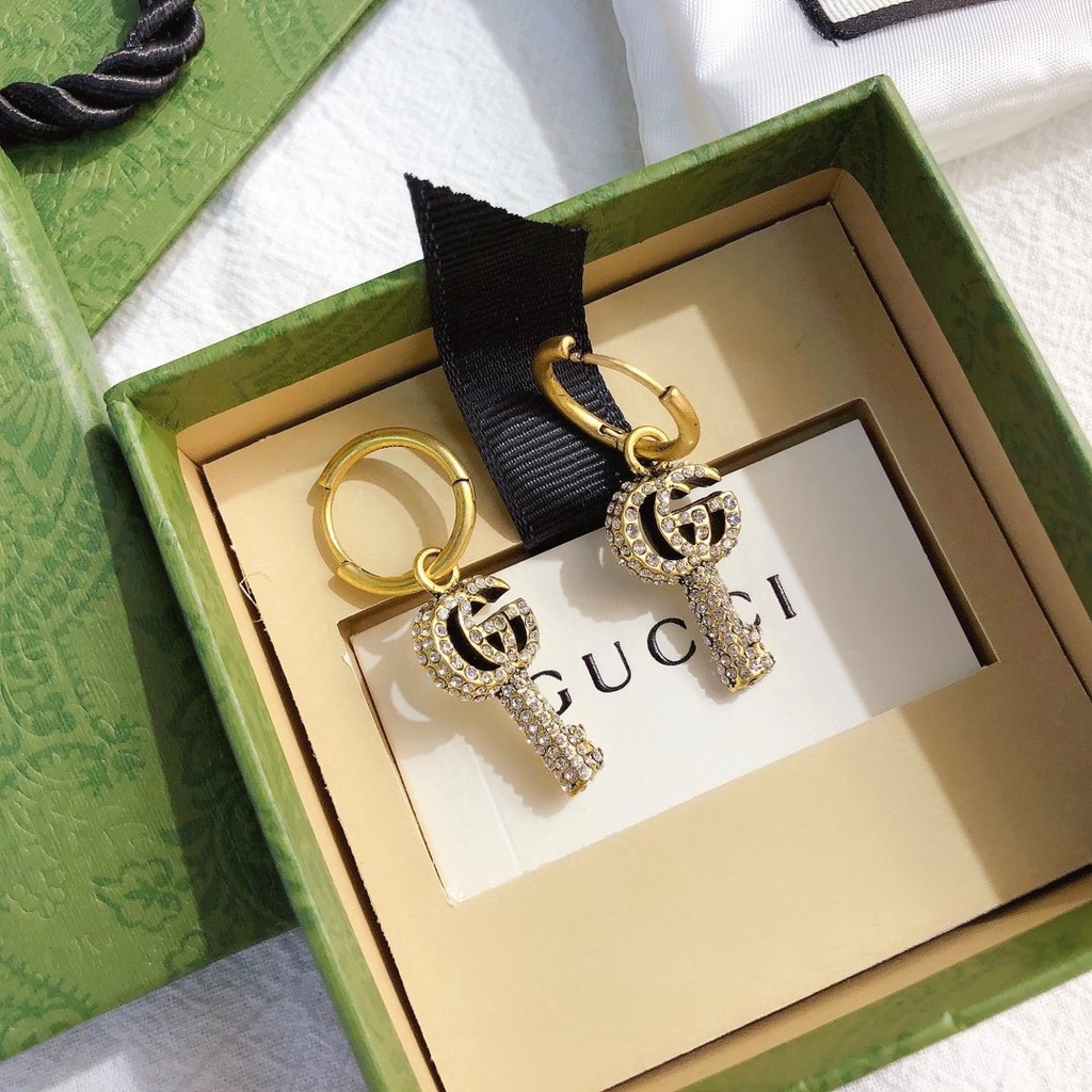 Bông Tai Gucci S927 Bằng Bạc Sterling Thiết Kế Đơn Giản Vui Nhộn Thời Trang Cho Nữ