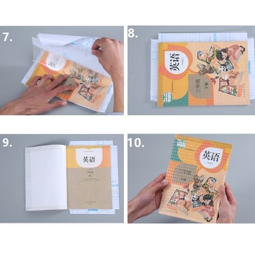 Set 10 Tờ Decal 3D Tự Dính Bọc Sách Vở Học Sinh Trong Suốt  Size 30x43 Chống Nước Chống Rách Bọc Sách Giáo Khoa Và Vở