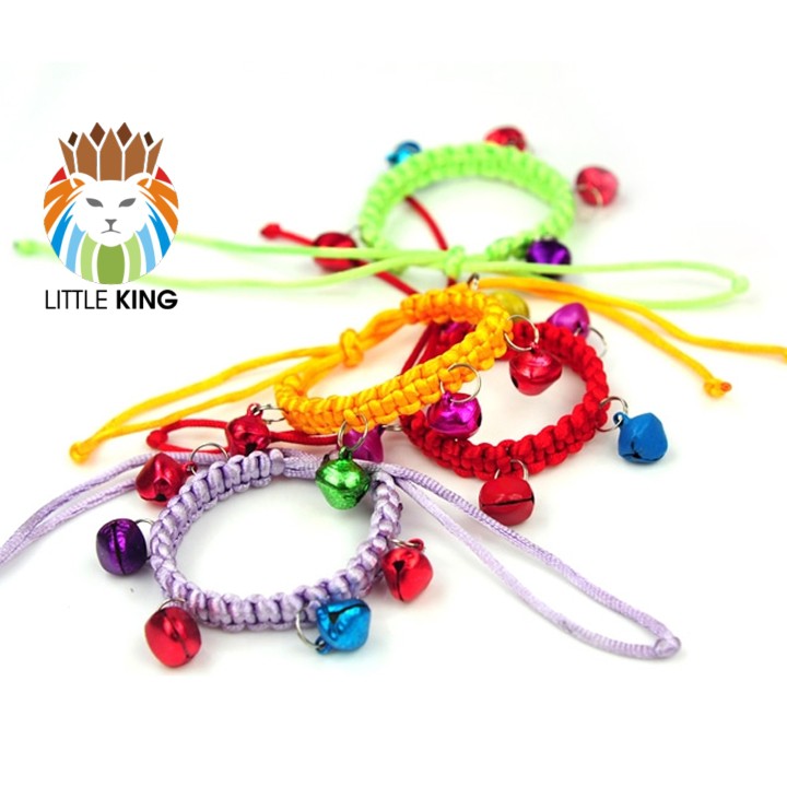 Vòng cổ cho chó mèo, vòng cổ 5 chuông nhiều màu sắc cho chó mèo cỡ nhỏ Little King pet shop