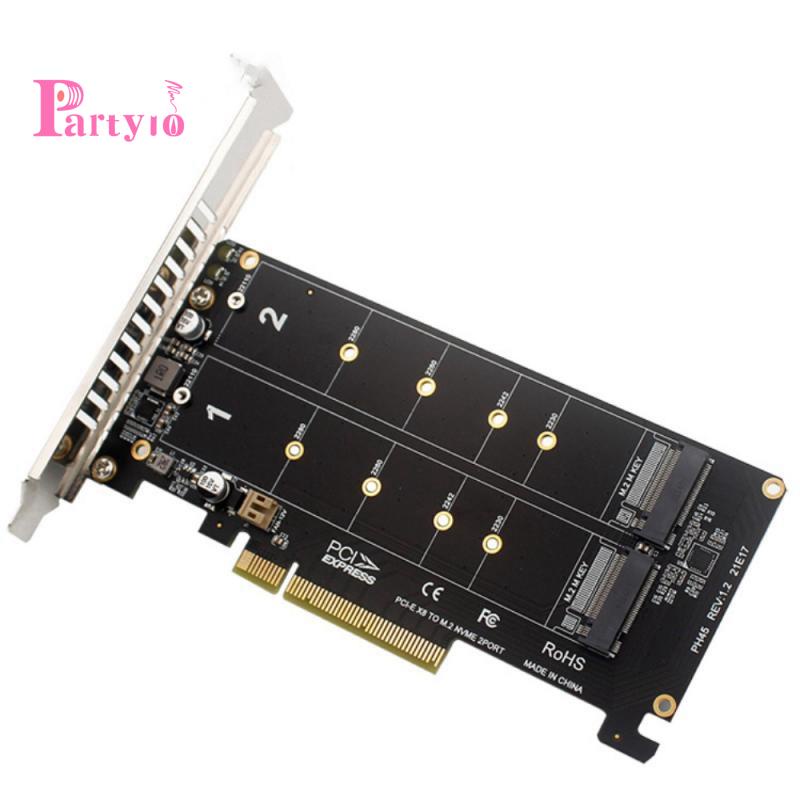 Card Mở Rộng PCI-EX8 Dual-Disk NVME M.2 MKEY SSD RAID Array PCI-E