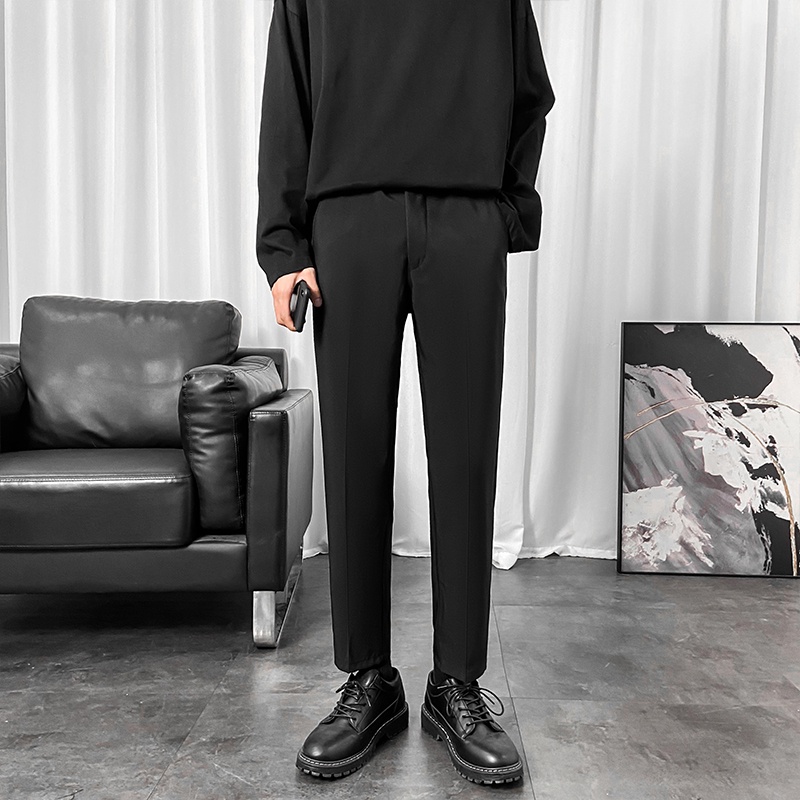 Quần ống rộng màu đen thời trang Hàn Quốc cho nam