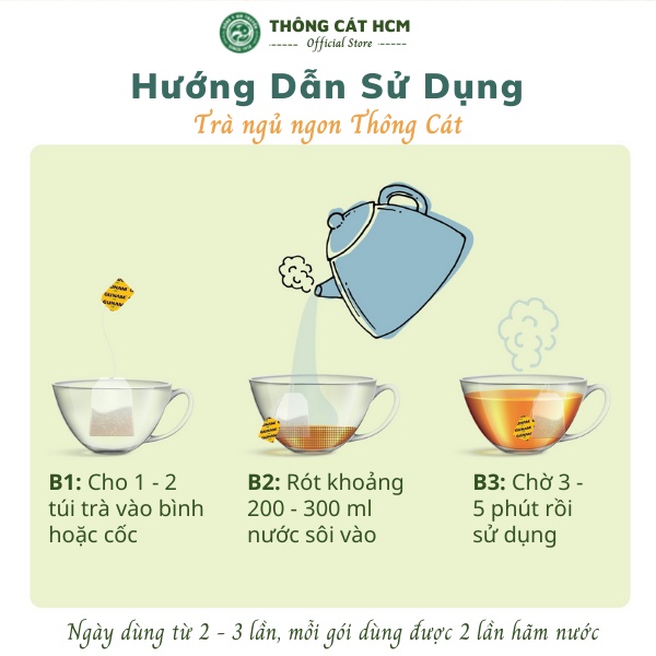 Trà mất ngủ ngủ ngon an thần cải thiện tình trạng mất ngủ, khó ngủ, ăn ngủ ngon hơn - Thảo mộc túi lọc Thông Cát HCM